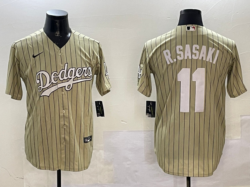 Men Los Angeles Dodgers #11 R Sasaki cream 2025 MLB nike jersey style 13->los angeles dodgers->MLB Jersey